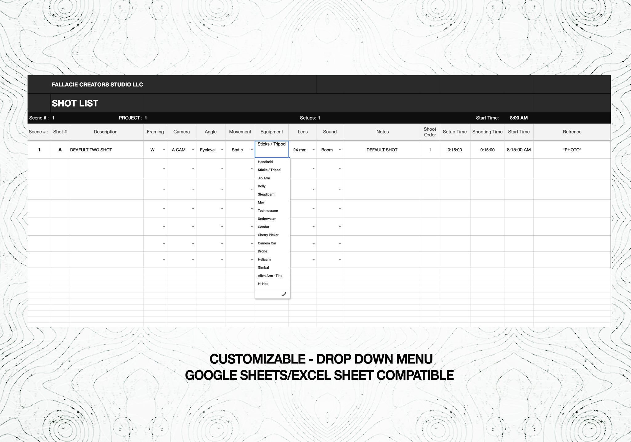 Shot List - Fallacie Creator Studios